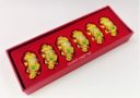 5cm Set of 6 Bejeweled Mini Gold Pi Yao