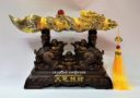 12" Celestial Dragon Calligraphy Brush with Pair of Money Frog