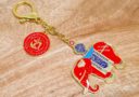 Red Prosperity Elephant with Anti-Conflict Amulet Keychain