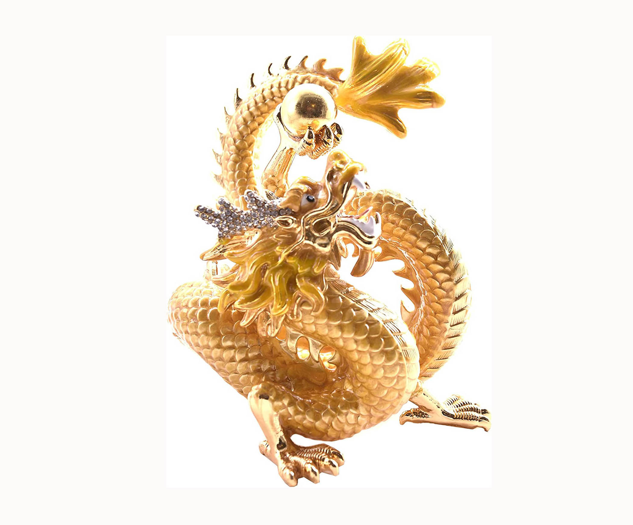 2023 Rising Golden Dragon Holding A Pearl - Crystal Empress Feng Shui Store