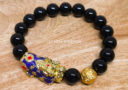 Black Onyx with Color Changing Pi Yao & Lucky Coin Ball Bracelet