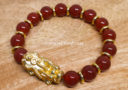 Red Agate with Gold Pi Yao Infinity Bracelet