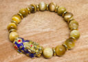 Gold Tiger Eye with Color Changing Pi Yao Infinity Bracelet