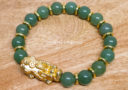 Green Aventurine with Gold Pi Yao Infinity Bracelet