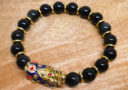 Black Obsidian with Color Changing Pi Yao Infinity Bracelet