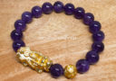 Amethyst with Gold Pi Yao & Lucky Coin Ball Bracelet