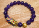 Amethyst with Color Changing Pi Yao & Lucky Coin Ball Bracelet