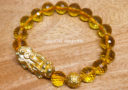 High Grade Faceted Citrine with Gold Pi Yao & Lucky Coin Ball Bracelet