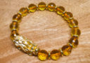 High Grade Faceted Citrine with Gold Pi Yao Infinity Bracelet