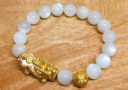 Moonstone with Gold Pi Yao & Lucky Coin Ball Bracelet