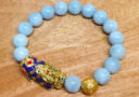 Aquamarine with Color Changing Pi Yao & Lucky Coin Ball Bracelet