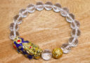 High Grade Faceted Clear Quartz with Color Changing Pi Yao & Lucky Coin Ball Bracelet
