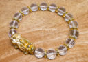 High Grade Faceted Clear Quartz with Gold Pi Yao Infinity Bracelet