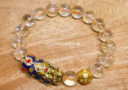 Raw Citrine with Color Changing Pi Yao & Lucky Coin Ball Bracelet