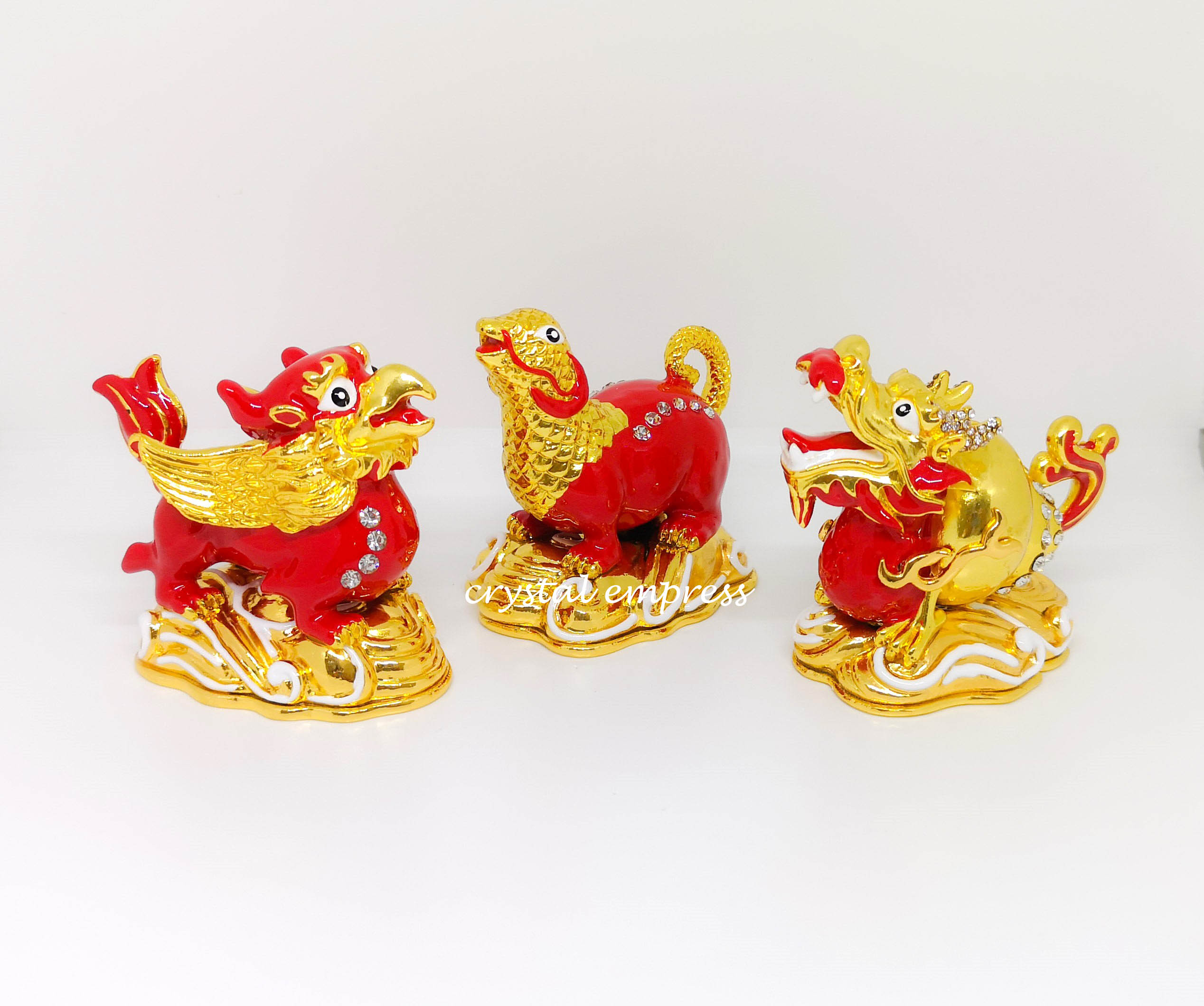 2024 Three Harmony Animals Crystal Empress Feng Shui Store