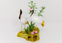 2024 Pair of Crane with Peaches & Bamboo