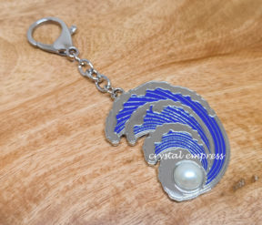 Water Wave with Pearl Amulet Keychain 1