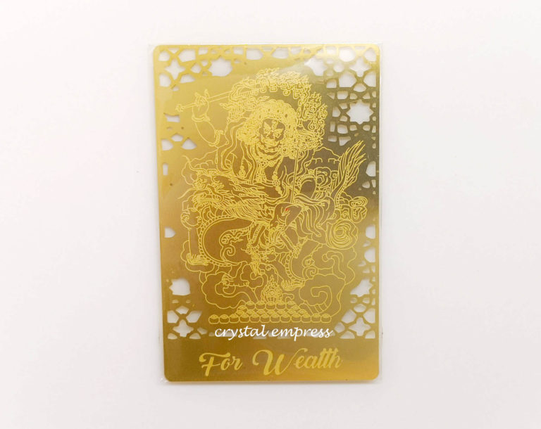 2024 White Dzambhala Wealth Talisman Gold Mantra Card Metal Crystal   White Dzambala Wealth Talisman Gold Card 1 768x610 