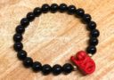Black Onyx with Red Cinnabar Tiger Zodiac Bracelet