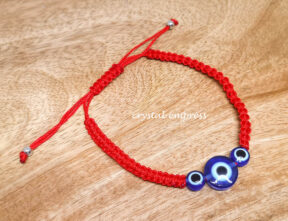 Adjustable Blue Evil Eye Thread Bracelet (Red)