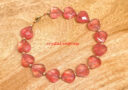 Faceted Cherry Quartz Heart Love Charm Bracelet
