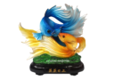 11" Blue and Yellow Yin Yang Gold Fish (Abundance, Prosperity & Harmony)