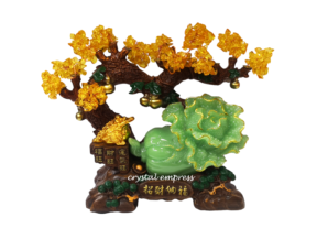 13 inch Faux Citrine Tree with Pak Choi and Money Frog