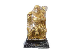 15 inch Gold Travelling Laughing Buddha with Children