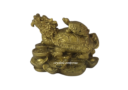 3" Brass Dragon Tortoise with Child (Wealth, Success, Longevity & Descendant Luck)