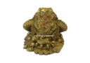 6 inch Brass Money Frog on Stack of Treasure 2