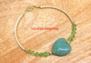 Green Aventurine Heart Love Bangle Bracelet