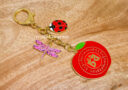 Harmony Apple Amulet Keychain with Ladybug & Dragonfly 2