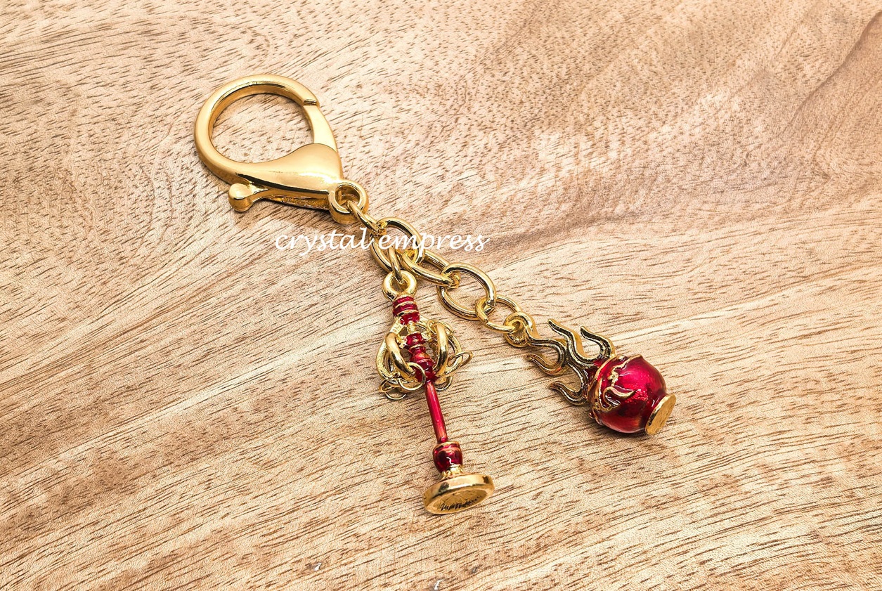 2026 Ksiddigarbha Fireball & Staff Amulet Keychain 3D - Crystal Empress ...