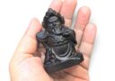 Matte Black Obsidian Kwan Kung Pocket Statue