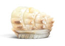 10″ White-Brown Jade Wealth Ship