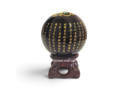 6cm Black Obsidian Crystal Ball – Om Mani and Heart Sutra