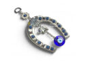 7″ Horseshoe Evil Eye Hanging Protection Charm with Lucky Elephant